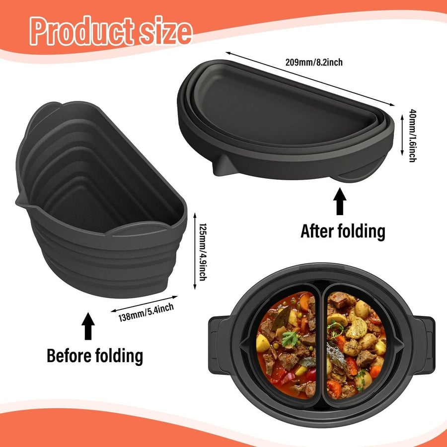 Silicone Slow Cooker Liner Reusable & Leakproof Silicone