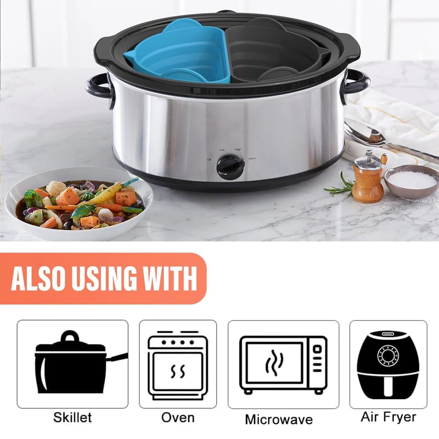 Silicone Slow Cooker Liner Reusable & Leakproof Silicone