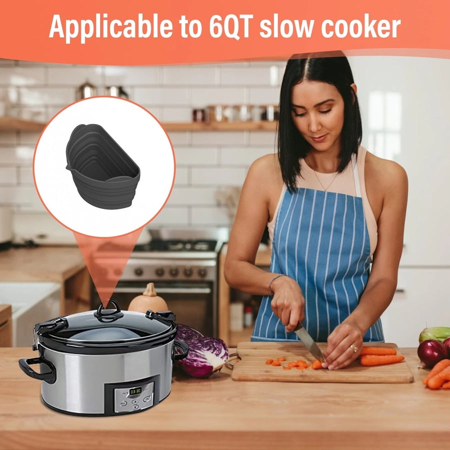 Silicone Slow Cooker Liner Reusable & Leakproof Silicone